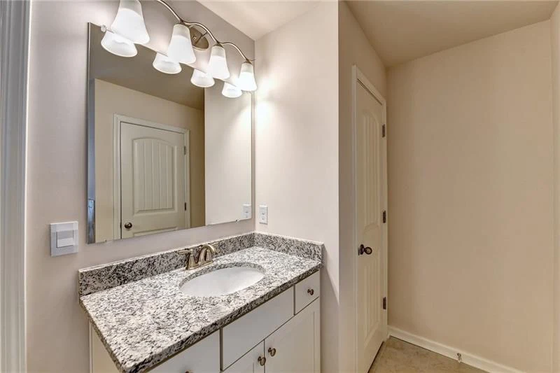 Bathroom vanity with granite countertop